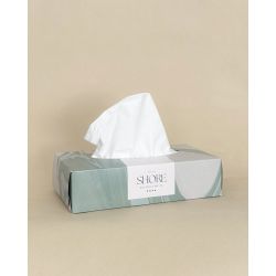 Boîte rectangulaire personnalisée de mouchoir papier 100% biodégradable fabriquée en Europe