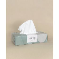 Boîte rectangulaire personnalisée de mouchoir papier 100% biodégradable fabriquée en Europe