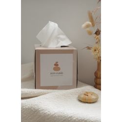 Boîte carrée personnalisée de mouchoir papier 100% biodégradable fabriquée en Europe