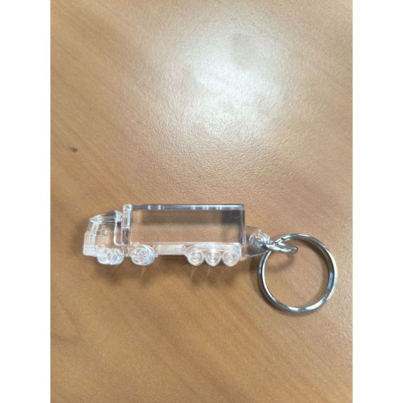 Porte-clé rigide en forme de camion en acrylique recyclé personnalisé fabriqué en Europe