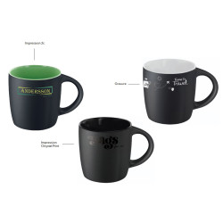 Mug Ennia Black inside personnalisé en grès noir avec intérieur coloré 250 ml