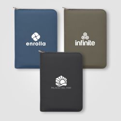 Conférencier personnalisable A5 à fermeture éclair avec stylo