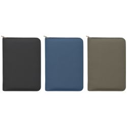 Conférencier personnalisable A5 à fermeture éclair avec stylo