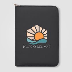 Conférencier personnalisable A5 à fermeture éclair avec stylo