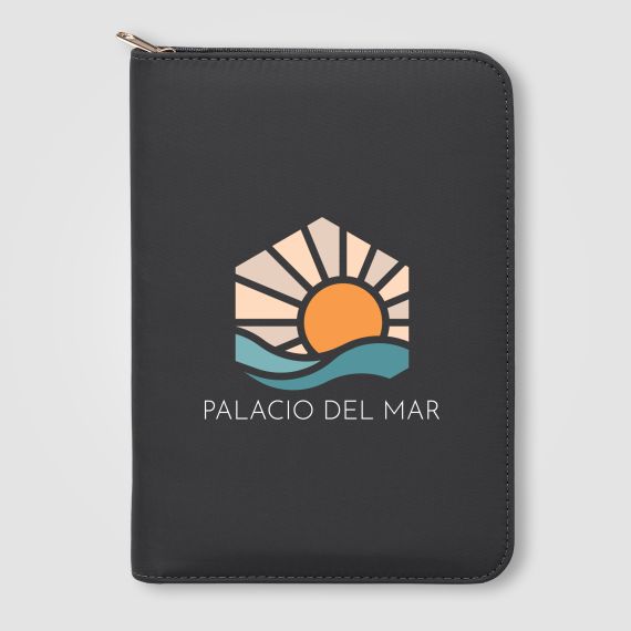 Conférencier personnalisable A5 à fermeture éclair avec stylo