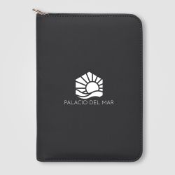 Conférencier personnalisable A5 à fermeture éclair avec stylo