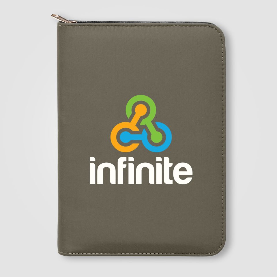 Conférencier personnalisable A5 à fermeture éclair avec stylo