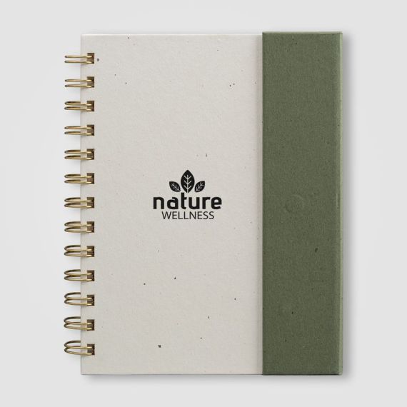 Bloc notes recyclé publicitaire spirale avec notes adhésives format B6