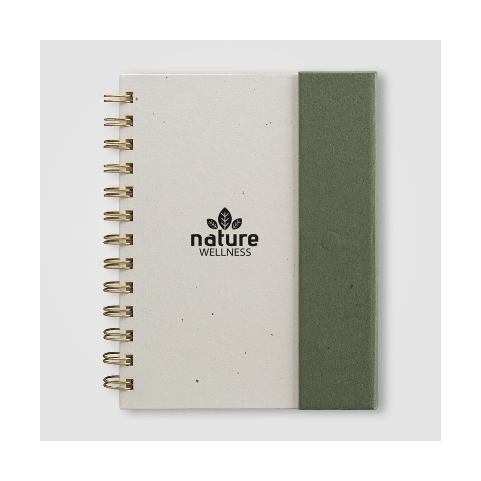 Bloc notes recyclé publicitaire spirale avec notes adhésives format B6