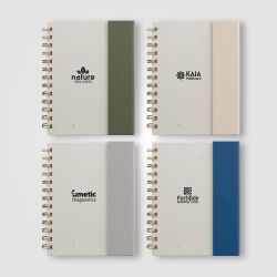 Bloc notes recyclé publicitaire spirale avec notes adhésives format B6