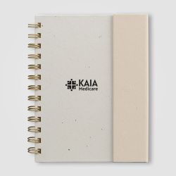 Bloc notes recyclé publicitaire spirale avec notes adhésives format B6