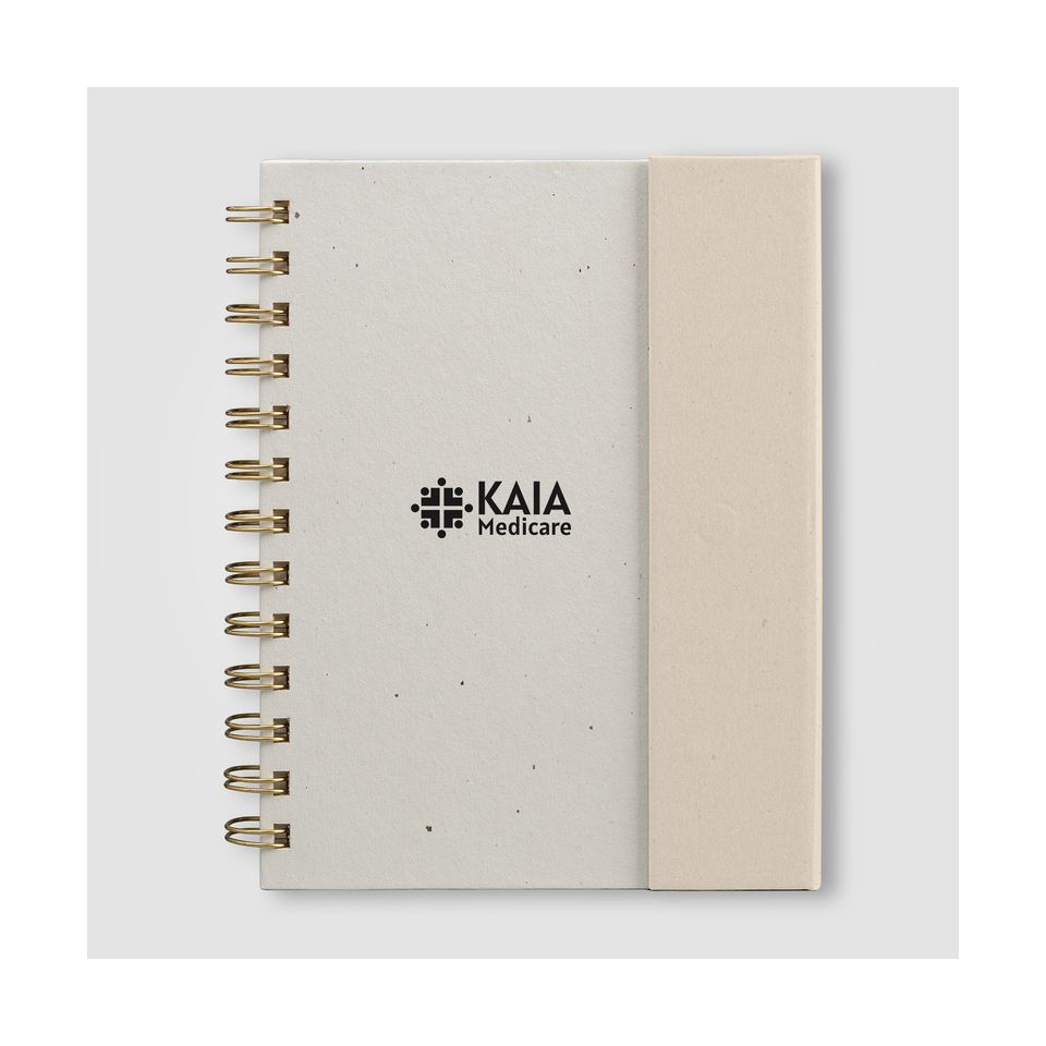 Bloc notes recyclé publicitaire spirale avec notes adhésives format B6