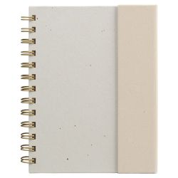 Bloc notes recyclé publicitaire spirale avec notes adhésives format B6