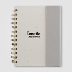 Bloc notes recyclé publicitaire spirale avec notes adhésives format B6