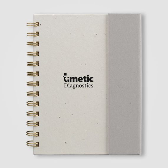 Bloc notes recyclé publicitaire spirale avec notes adhésives format B6