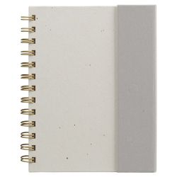 Bloc notes recyclé publicitaire spirale avec notes adhésives format B6