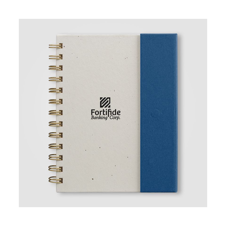 Bloc notes recyclé publicitaire spirale avec notes adhésives format B6