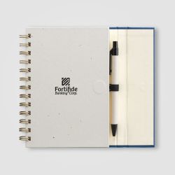 Bloc notes recyclé publicitaire spirale avec notes adhésives format B6