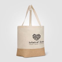 Sac cabas personnalisé grande capacité coton recyclé et fibre de jute naturelle Express