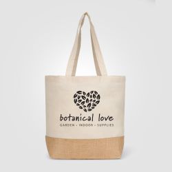 Sac cabas personnalisé grande capacité coton recyclé et fibre de jute naturelle Express