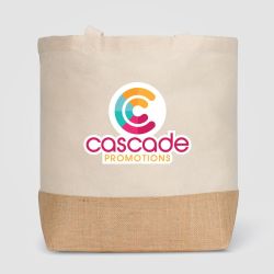 Sac cabas personnalisé grande capacité coton recyclé et fibre de jute naturelle Express
