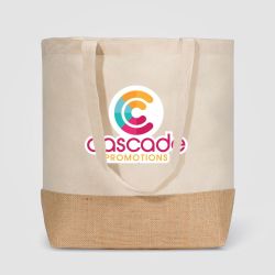 Sac cabas personnalisé grande capacité coton recyclé et fibre de jute naturelle Express