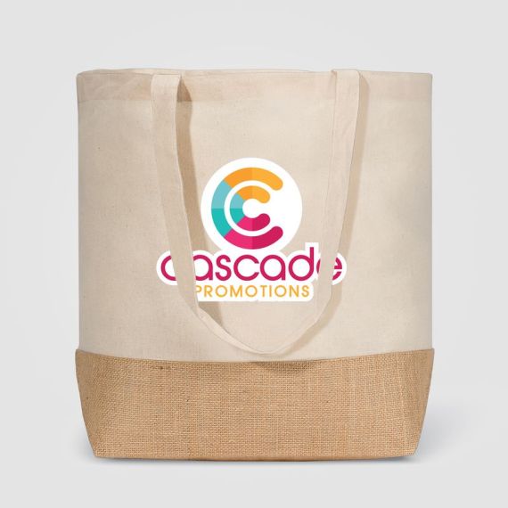 Sac cabas personnalisé grande capacité coton recyclé et fibre de jute naturelle Express