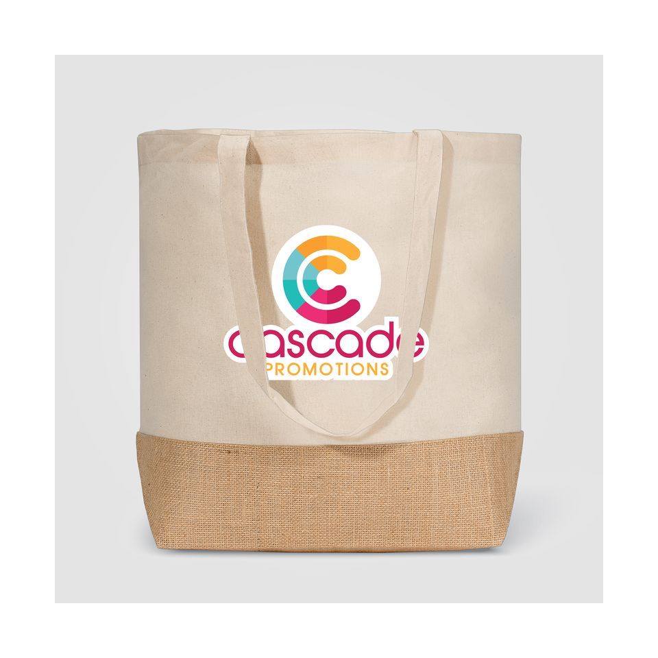 Sac cabas personnalisé grande capacité coton recyclé et fibre de jute naturelle Express