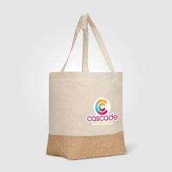 Sac cabas personnalisé grande capacité coton recyclé et fibre de jute naturelle Express