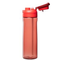 Gourde personnalisée avec paille rabattable en RPET 830 ml Express