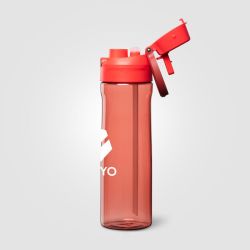 Gourde personnalisée avec paille rabattable en RPET 830 ml Express