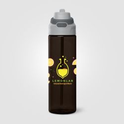 Gourde personnalisée avec paille rabattable en RPET 830 ml Express