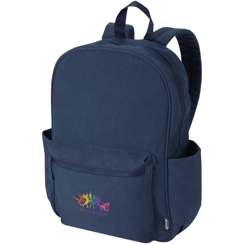 Sac publicitaire à dos de ville Recanvas recyclé et certifié GRS de 15,6" et 16 L