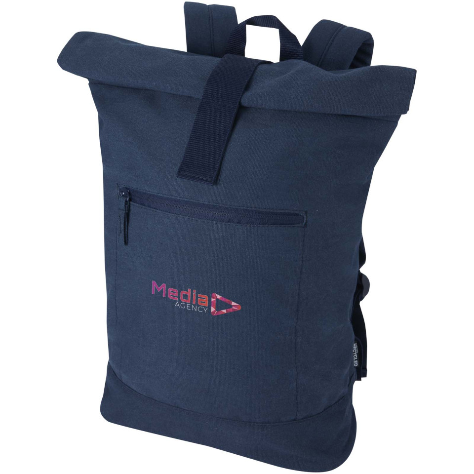 Sac publicitaire à dos à fermeture enroulable Recanvas recyclé et certifié GRS de 14" et 16 L
