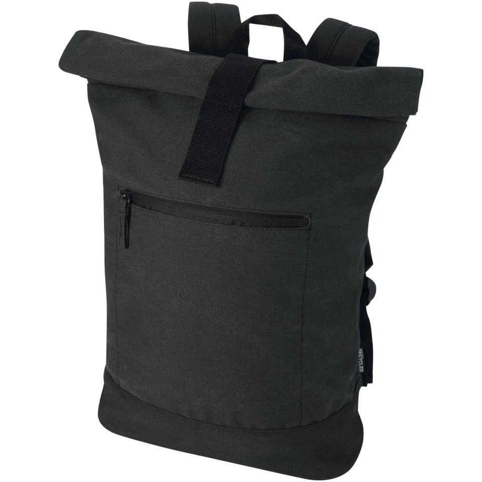 Sac publicitaire à dos à fermeture enroulable Recanvas recyclé et certifié GRS de 14" et 16 L