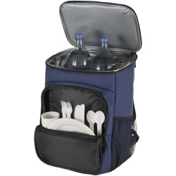 Sac publicitaire à dos isotherme 20 L Tundra recyclé et certifié GRS pour pique-nique avec ensemble de couverts