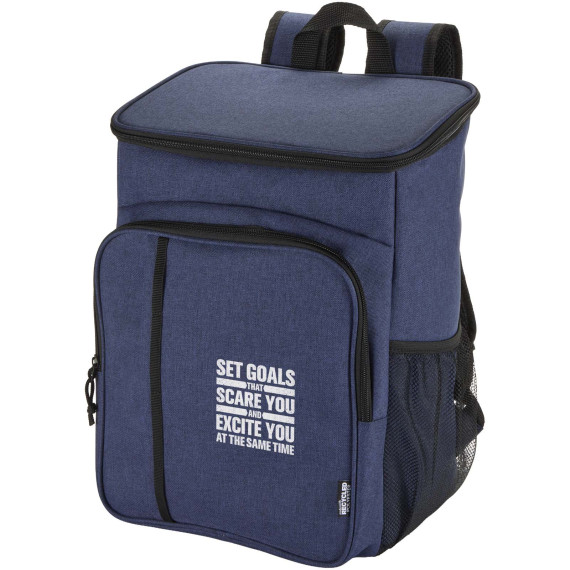 Sac publicitaire à dos isotherme 20 L Tundra recyclé et certifié GRS pour pique-nique avec ensemble de couverts