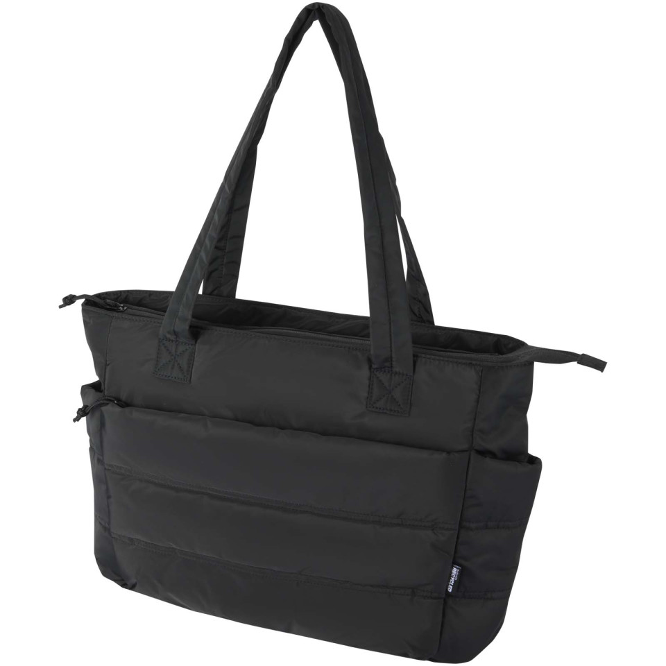 Sac publicitaire shopping Puffer pour ordinateur portable 15,6" certifié GRS et recyclé de 18 L