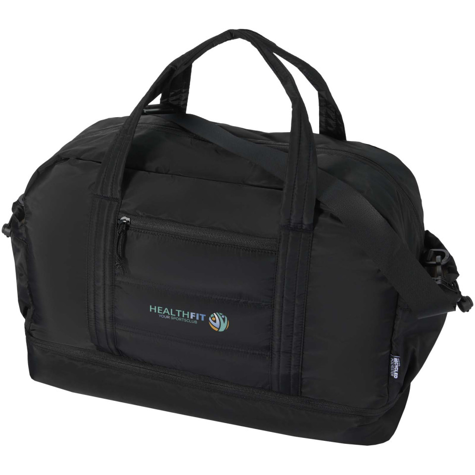 Sac publicitaire de voyage Puffer recyclé certifié GRS avec fond isolé de 30 L