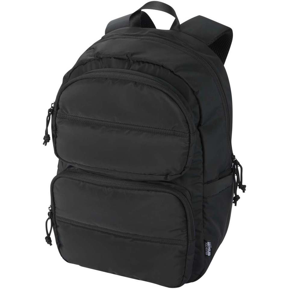 Sac publicitaire à dos pour ordinateur portable Puffer de  15,6" recyclé et certifié GRS, de 15 L