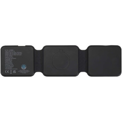 Chargeur publicitaire sans fil pliable Armus 3 en 1 de 15 W en plastique recyclé