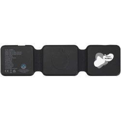Chargeur publicitaire sans fil pliable Armus 3 en 1 de 15 W en plastique recyclé