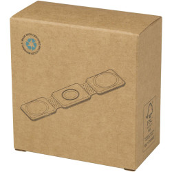 Chargeur publicitaire sans fil pliable Armus 3 en 1 de 15 W en plastique recyclé