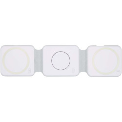 Chargeur publicitaire sans fil pliable Armus 3 en 1 de 15 W en plastique recyclé