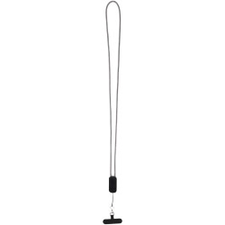 Tour de cou publicitaire pour smartphone Anser en plastique recyclé avec câble intégré 5 en 1 de 27 W