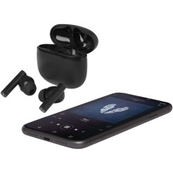 Oreillette publicitaire Bluetooth® True Wireless Alterf en plastique recyclé avec embouts en silicone