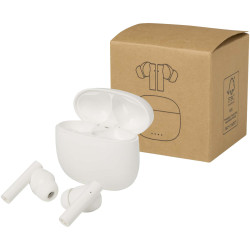 Oreillette publicitaire Bluetooth® True Wireless Alterf en plastique recyclé avec embouts en silicone