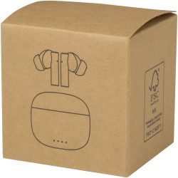 Oreillette publicitaire Bluetooth® True Wireless Alterf en plastique recyclé avec embouts en silicone