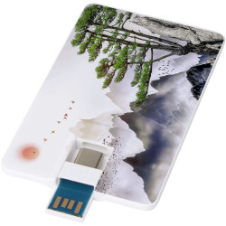 Clé publicitaire USB Duo Slim de 32 Go avec ports Type-C et USB-A 3.0
