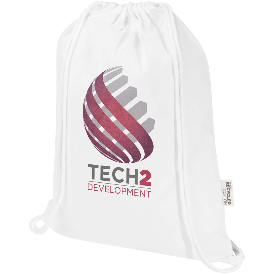 Sac publicitaire Peru Blend de 5 L avec cordon en coton recyclé 180 g/m2 certifié GRS